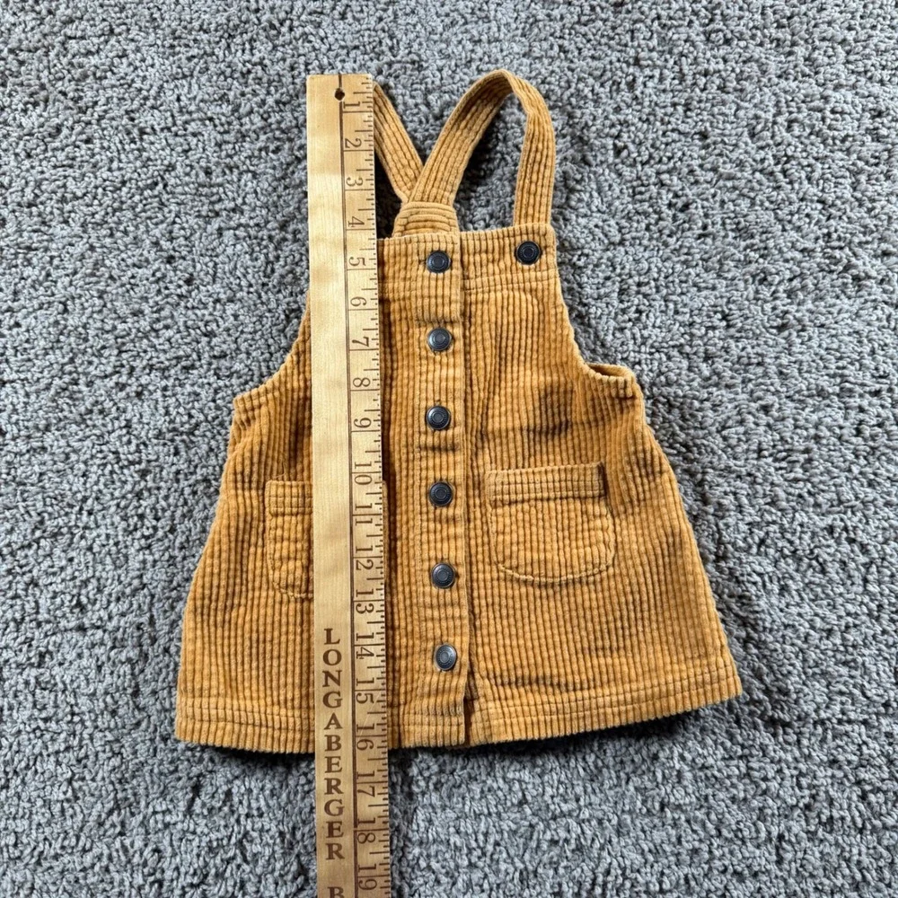 Max‎ Studio Kids Tan Corduroy Jumper Dress Button Front Pinafore 12 months Girls